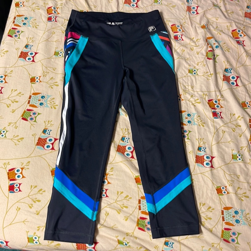 FILA Sport cropped leggings. Bright colored! Women's Small